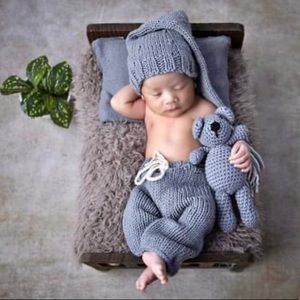 Newborn Photography outfit crochet hat and pants only
